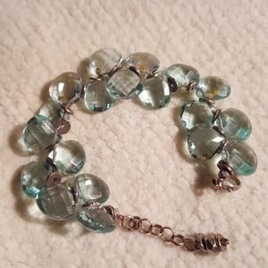 Antique Natural Aquamarine Tear drop bracelet